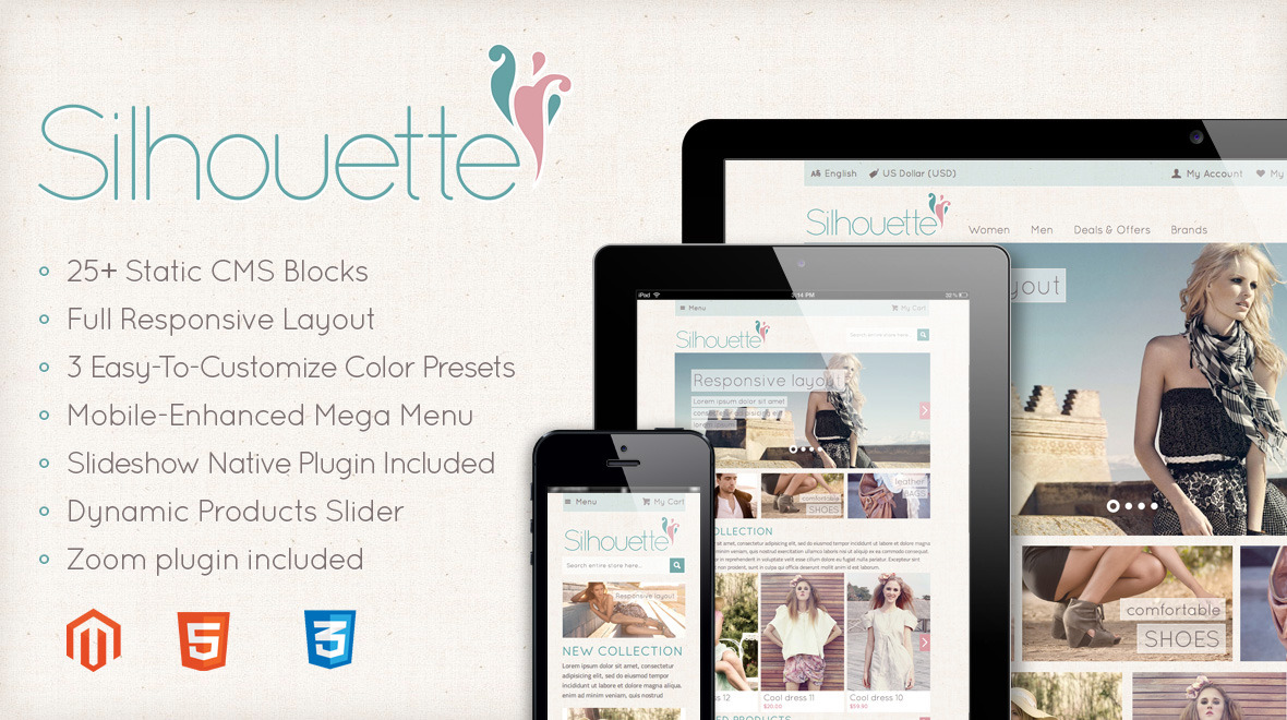 Silhouette Fashion Magento Template