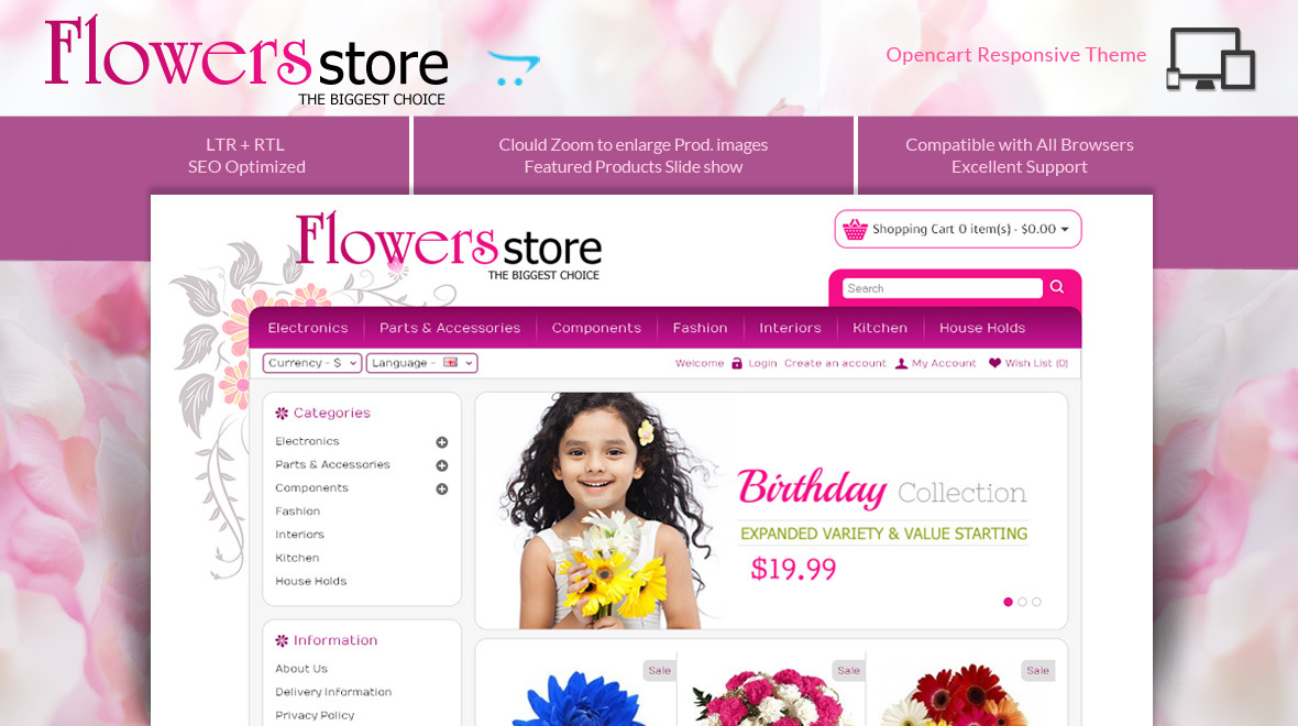 Flower Store - OpenCart Responsive Theme