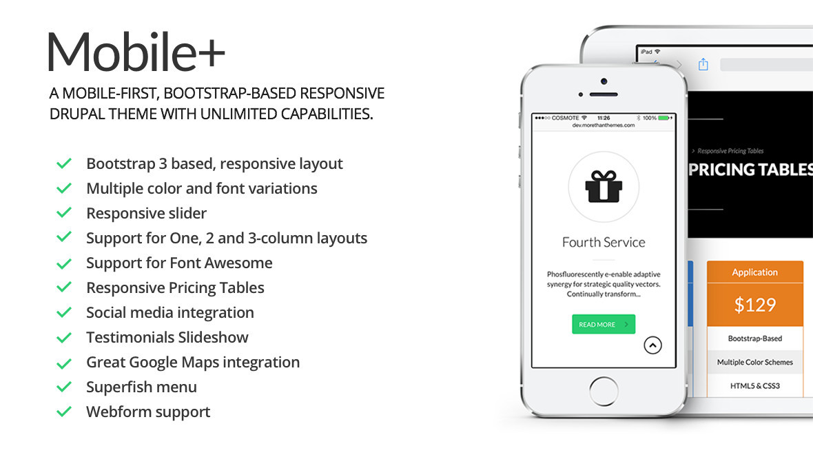 Mobile plus Drupal Theme