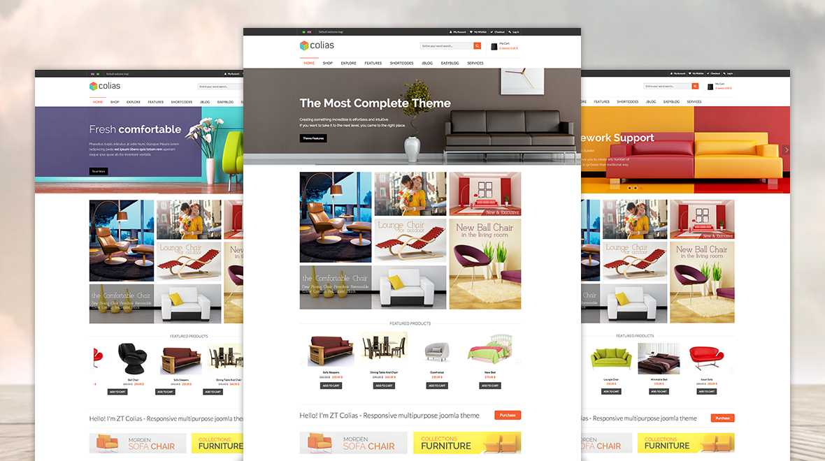 Responsive e-commerce jooomla template ZT Colias