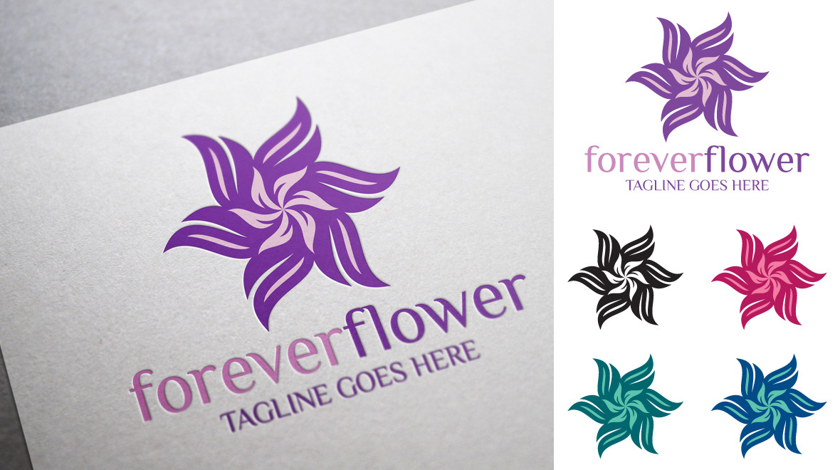 Forever flower logo template logos graphics