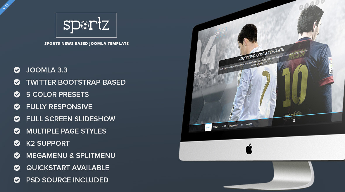 Sportz - Joomla Responsive News/Magazine Template