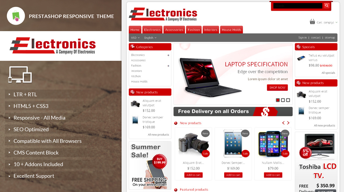 Electronics Store - PrestaShop Theme
