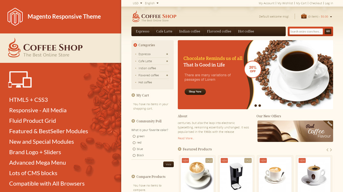 Coffee Shop - Magento Responsive Theme