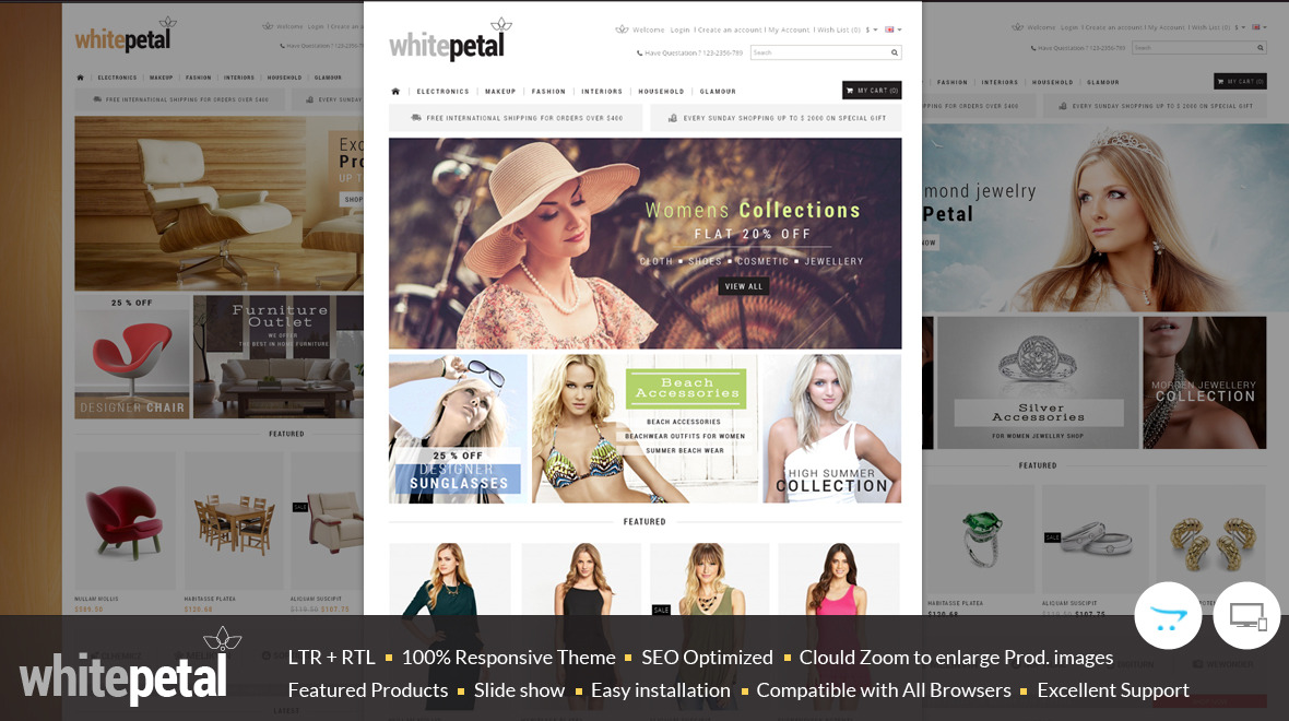 WhitePetal - Responsive Opencart Theme