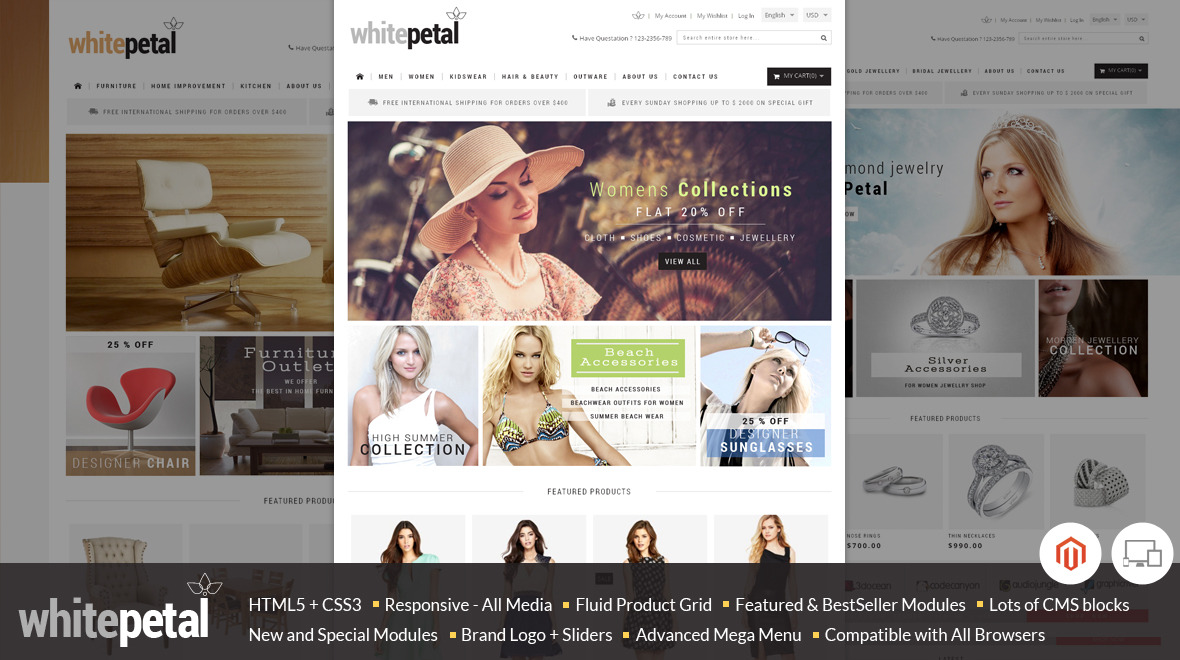 WhitePetal - Magento Responsive Theme