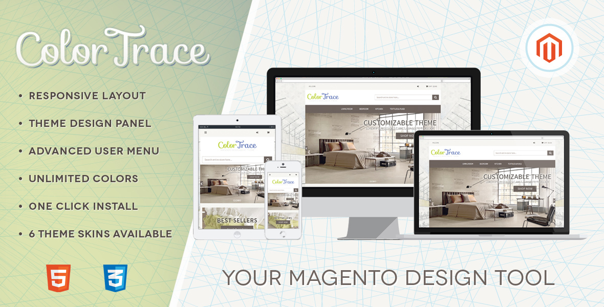 ColorTrace - Responsive Magento Design Tool & Theme