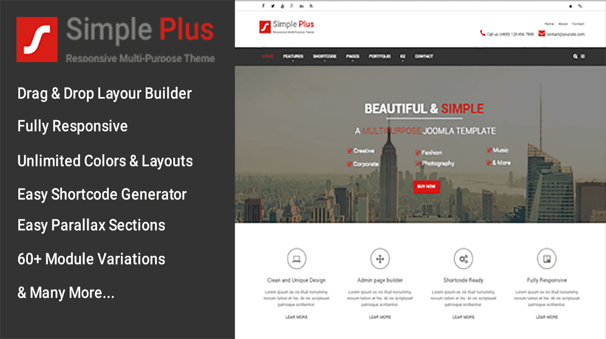 SimplePlus Responsive Multipurpose Joomla Template