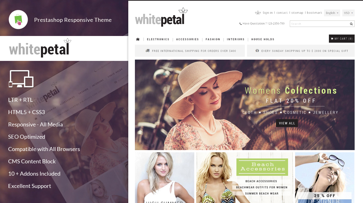 WhitePetal - Prestashop Responsive Theme