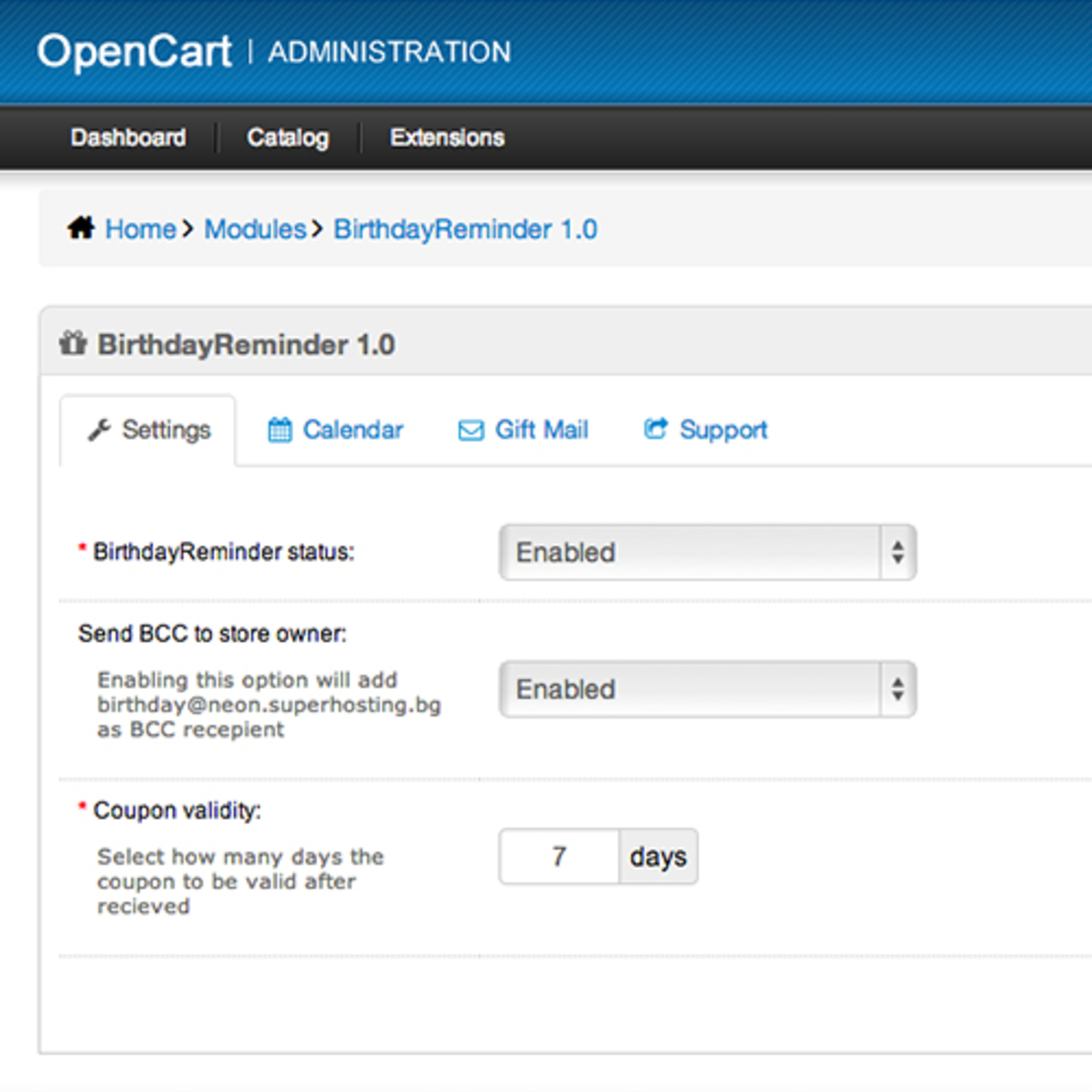 Coupons for products in opencart